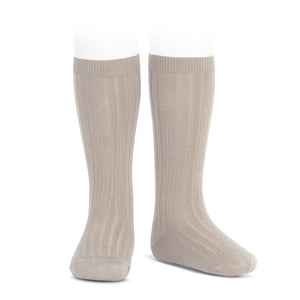Knee-high socks rib, gray, cóndor