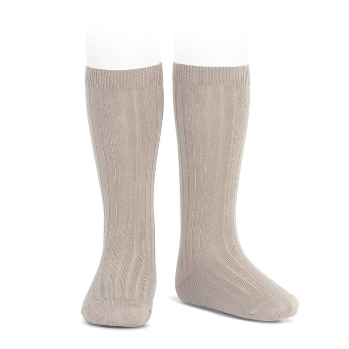 Knee-high socks rib, gray, cóndor